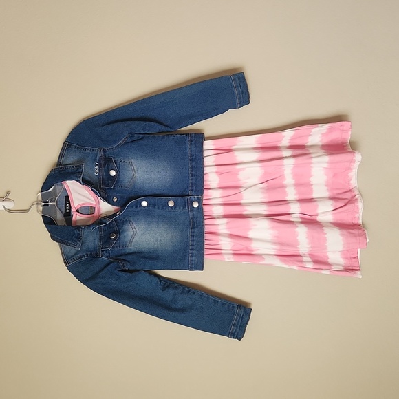 Girls DKNY Denim Jacket/Dress Set (size 8) - Picture 3 of 16
